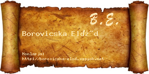 Borovicska Előd névjegykártya